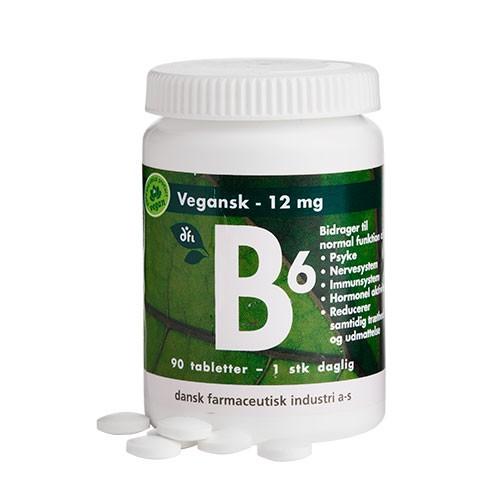 B6 12mg Veganske Tabletter - 90 stk. fra Dfi-Serien