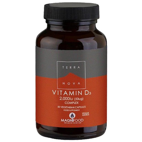Vitamin D3 2000 IU - 50 Kapsler fra Terranova