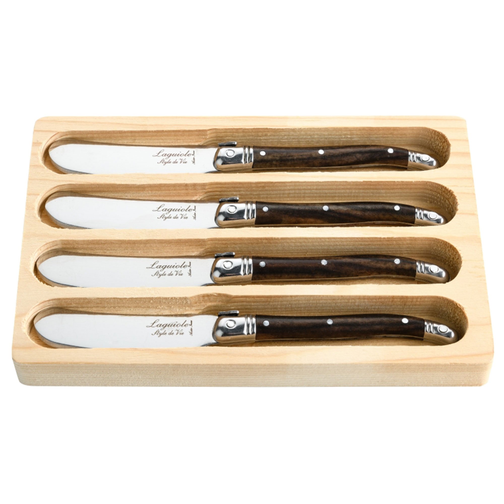 Premium Line Smørkniv, Mørkebrun, 4 Stk. fra Laguiole