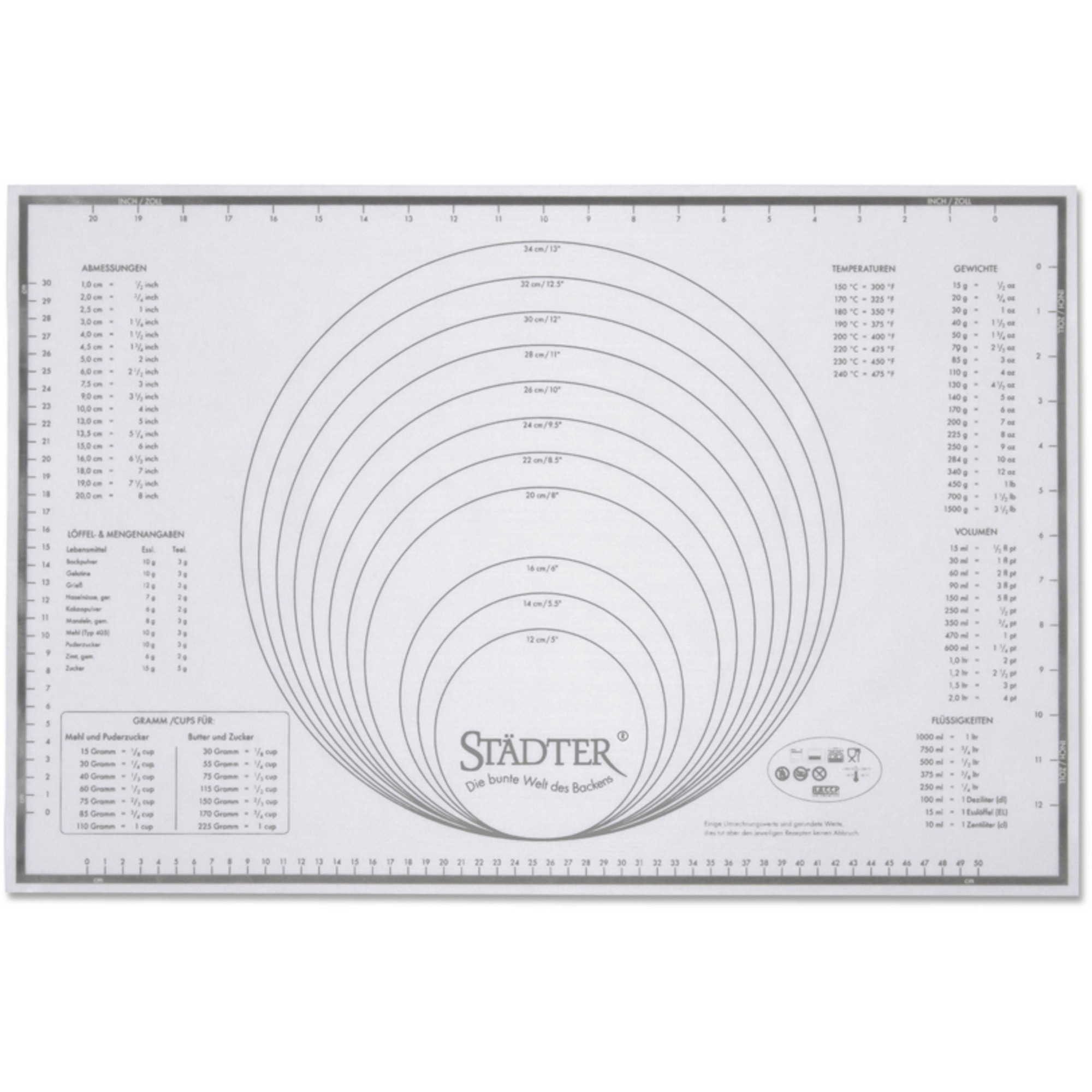 Bageark I Glasfiber Silikone Gradueret 60 Cm X 40 Cm fra Städter
