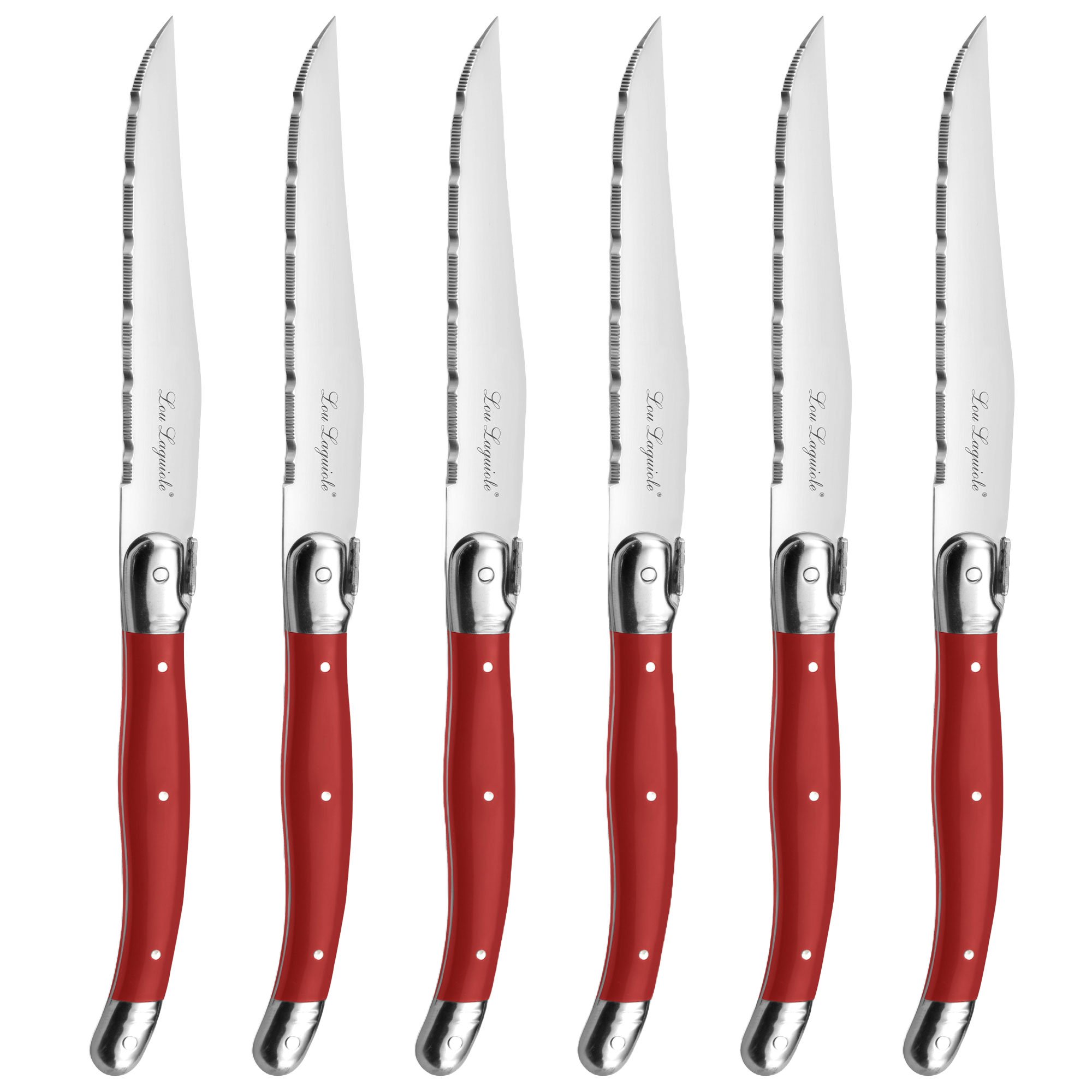 Tradition Grillkniv 6 Pak, Rød fra Lou Laguiole