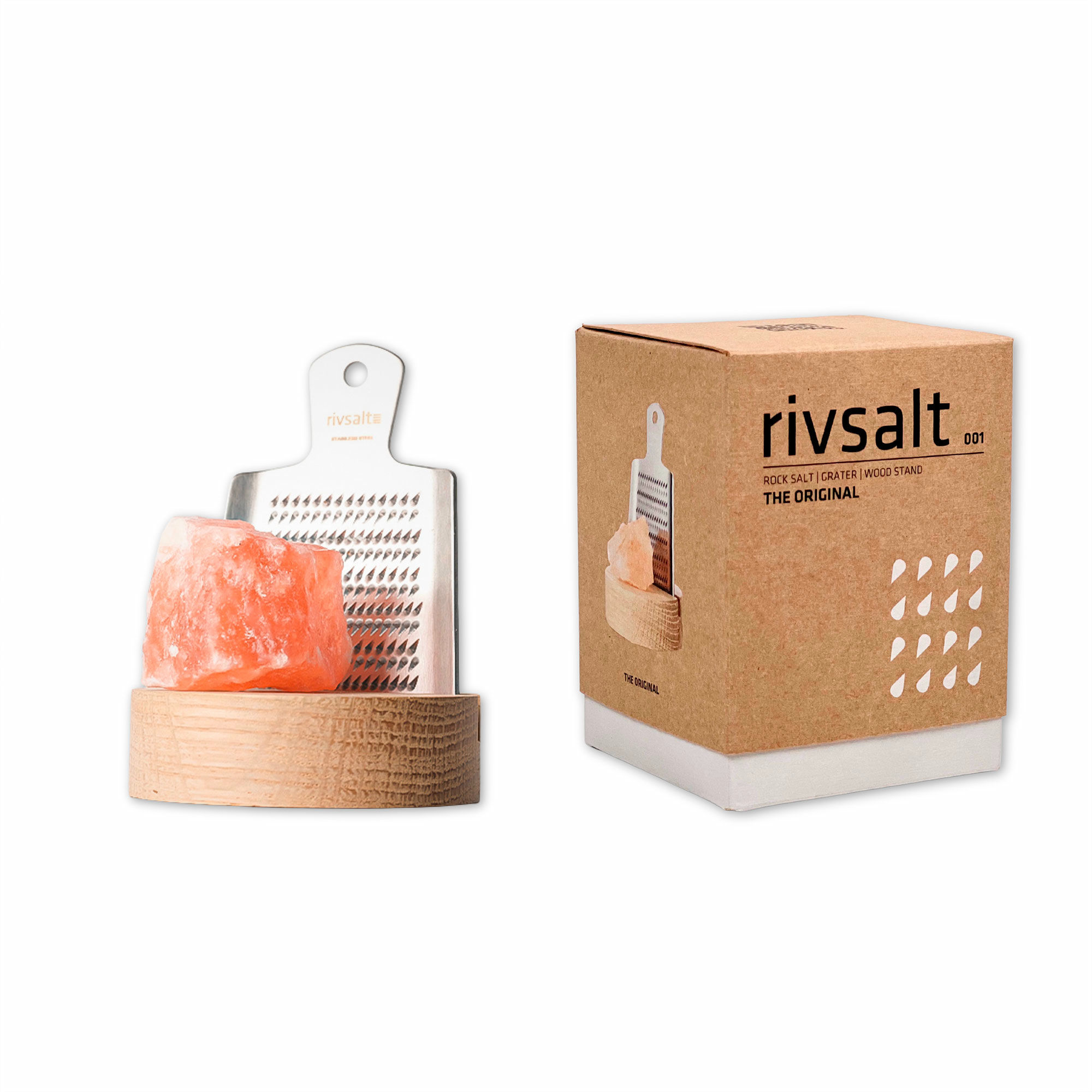 Original Sæt Med Rivejern, Saltsten Og Bordstativ I Eg fra Rivsalt