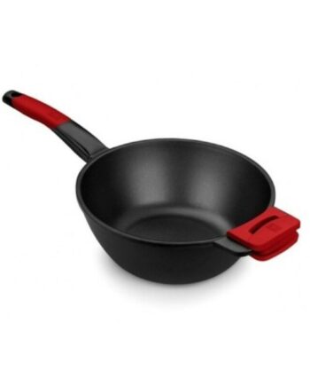 Bra Wokpande Rød Sort Rustfrit Stål