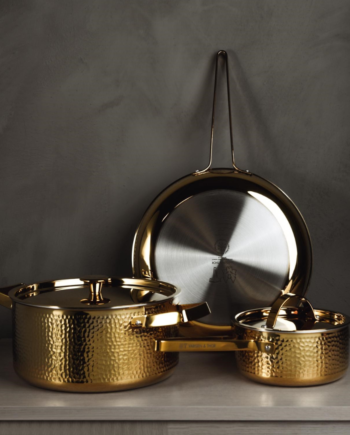 Brassa Sæt Gryde Kasserolle Stegepande Messing