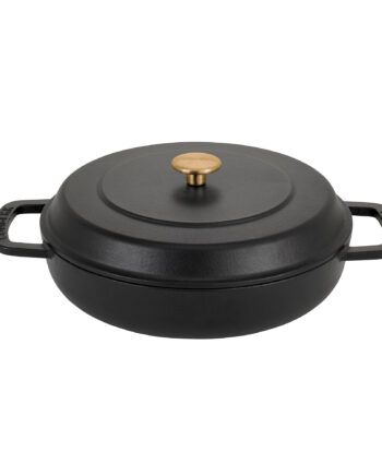 Combekk Lav Gryde Med Låg ø28 Liter Sort