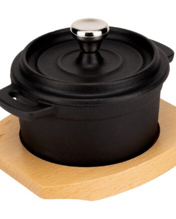 Essentials Støbejerns Serveringsgryde Bordskåner Træ