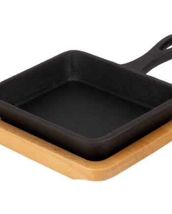Essentials Støbejerns Serveringspande Bordskåner Træ