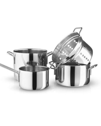 Eva Trio Recycled Rustfrit Stål Grydesæt Dele Med Pastaindsats