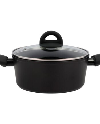 Funktion Ceramica Gryde Med Glaslåg Liter Sort