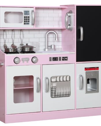 Legekøkkensæt Med Gryder Tavle Telefon Ismaskine Komfur Pink