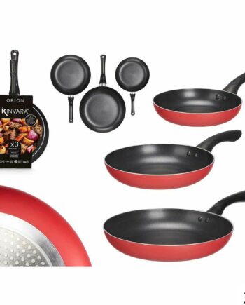 Stegepandesæt Kinvara Sort Rød Aluminium Enheder