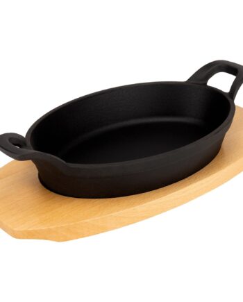 Essentials Oval Støbejernsform Bordskåner Træ