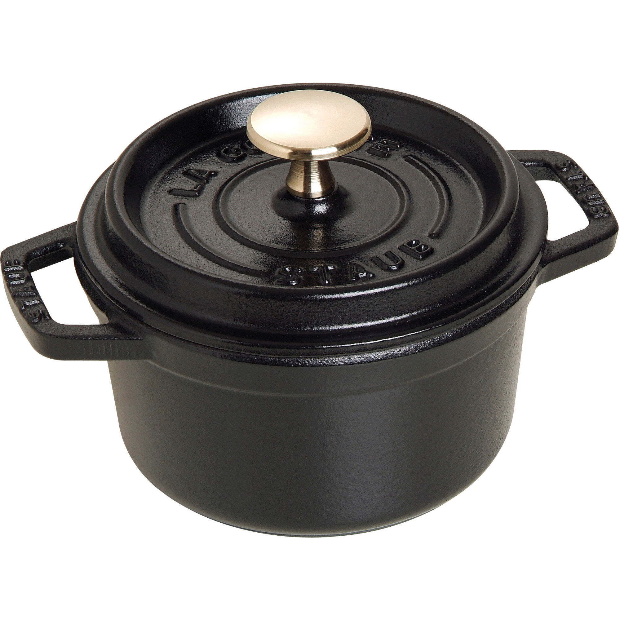 Staub Cocotte Rund Cocotte 14cm Liter Sort