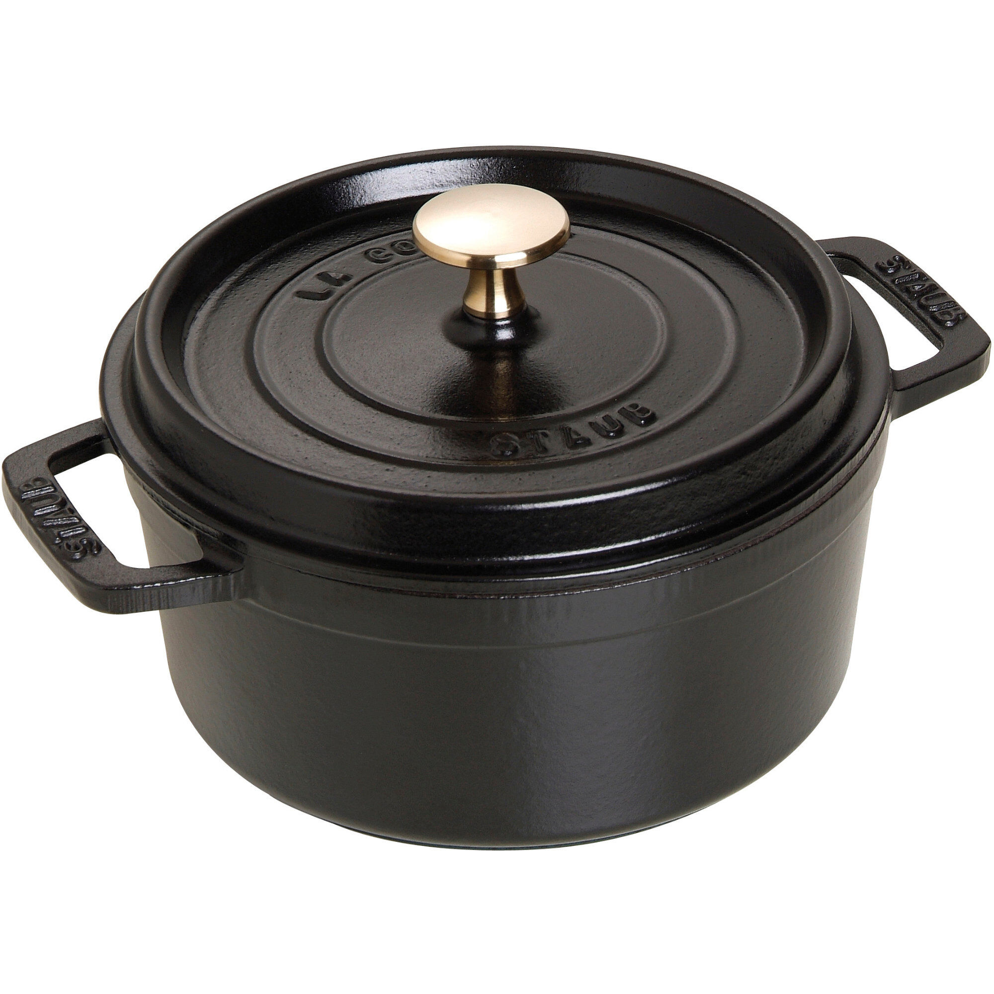 Staub Cocotte Rund Cocotte 18cm Liter Sort