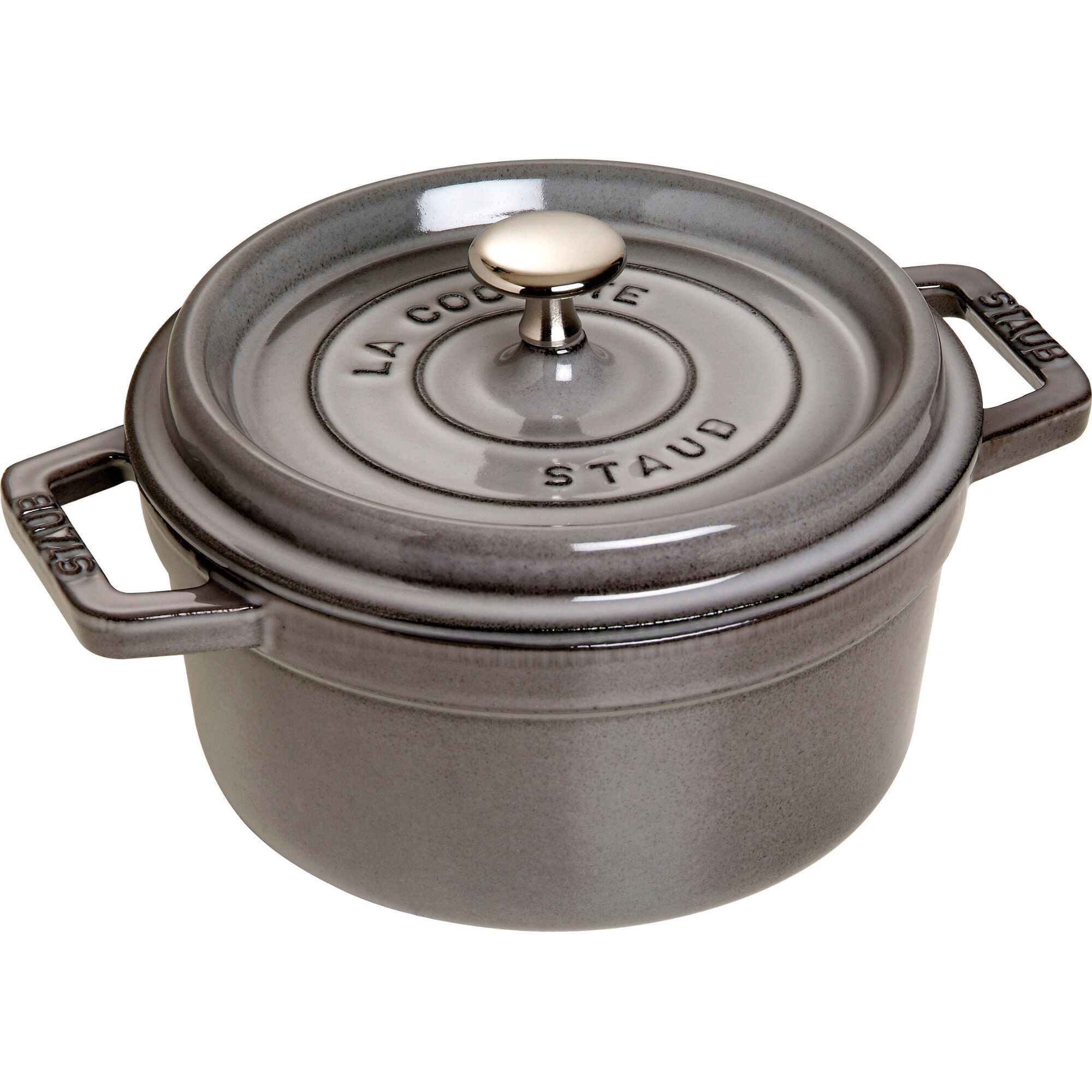 Staub Cocotte Rund Cocotte 20cm Liter Grå