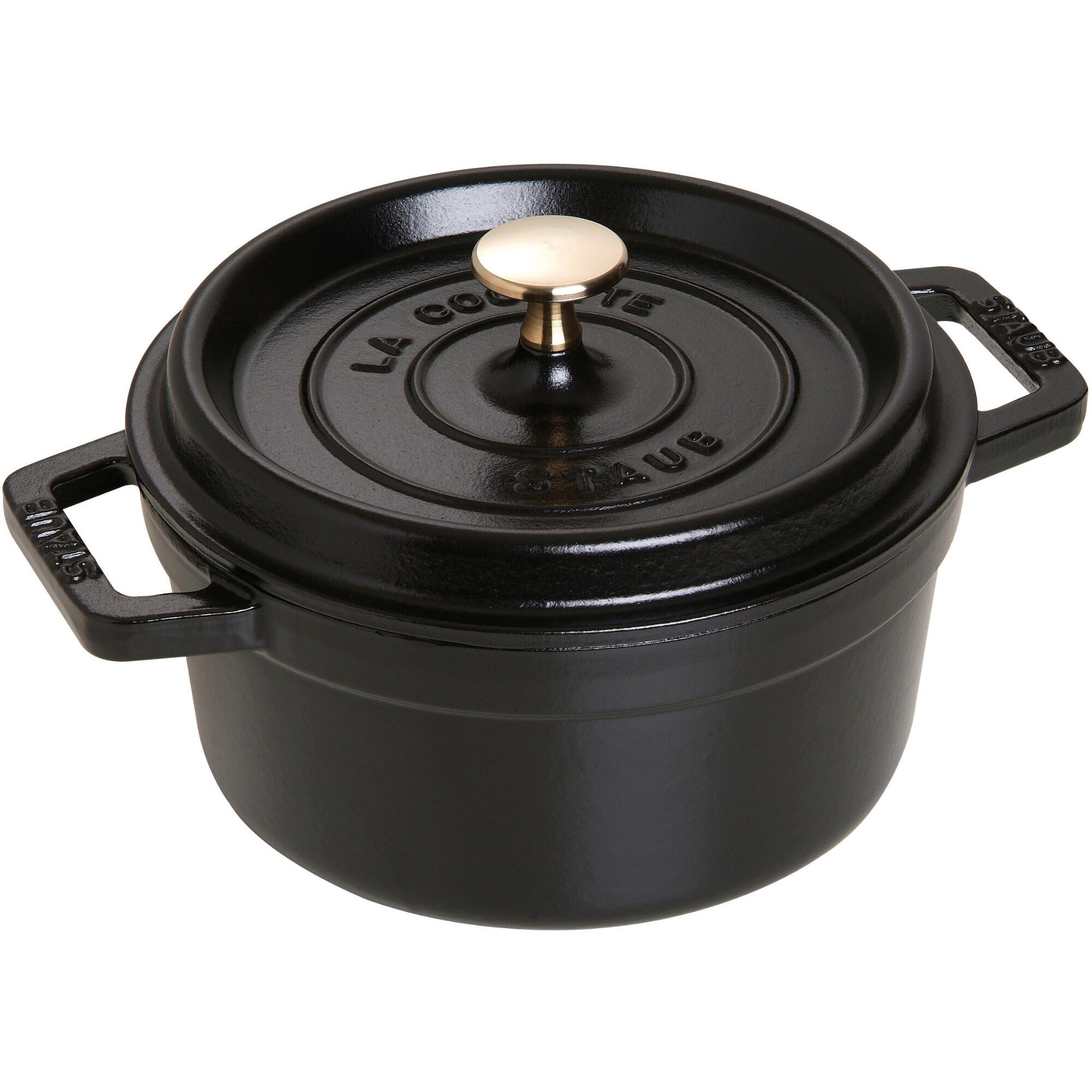 Staub Cocotte Rund Cocotte 20cm Liter Sort