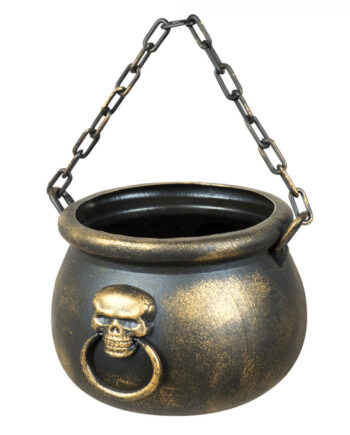Hekse Skelet Gryde Guld 19x13