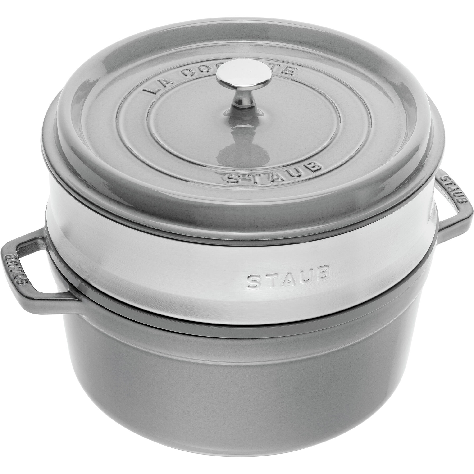Staub Cocotte Støbejernsgryde Med Dampindsats Grafitgrå