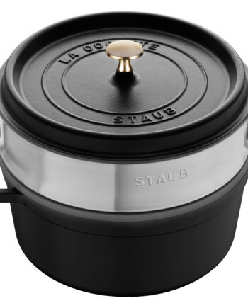 Staub Cocotte Støbejernsgryde Med Dampindsats Sort